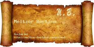 Meltzer Bertina névjegykártya